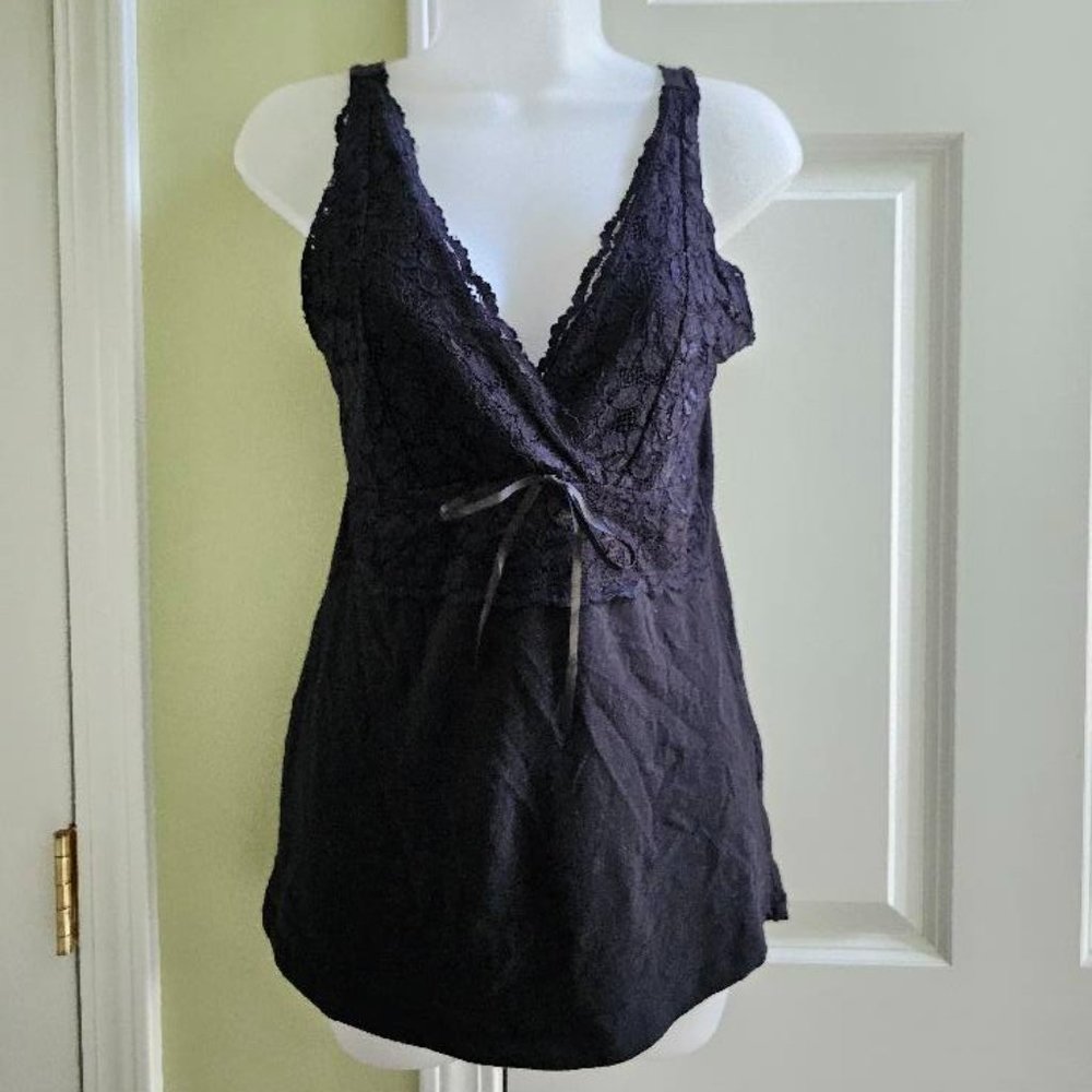 American Vintage Dark Lace Wrap Blouse